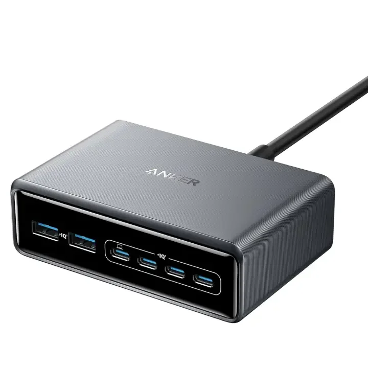 شاحن Anker Prime Charger بقدرة 200 واط و6 منافذ GaN وشحن سريع USB-C PD