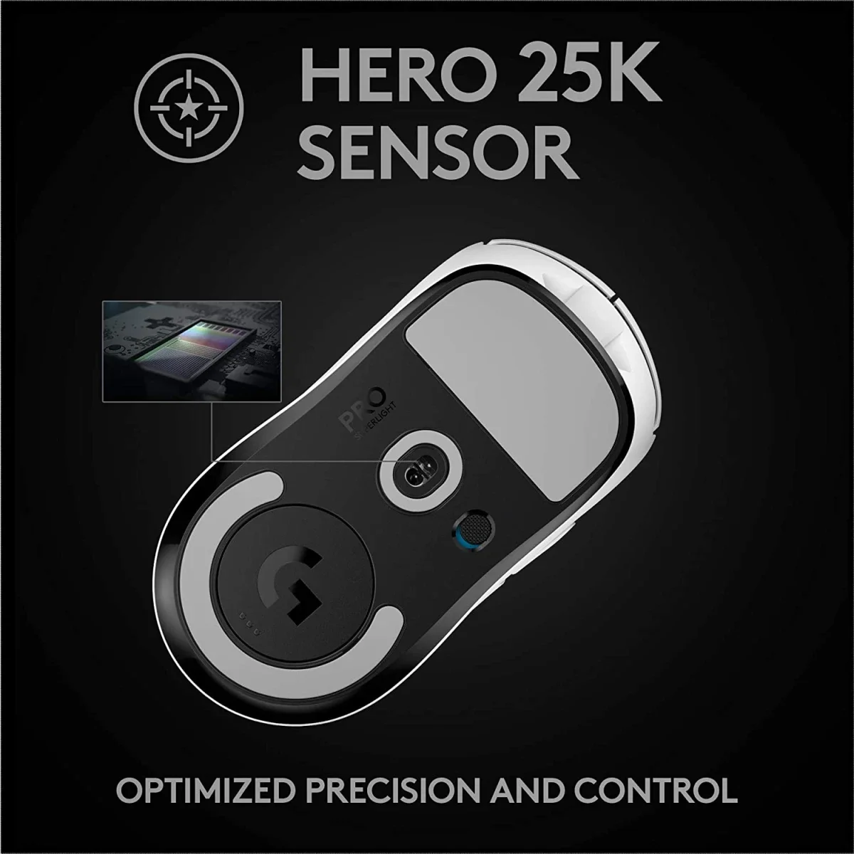 ماوس ألعاب لاسلكي Logitech G PRO X SUPERLIGHT بمستشعر HERO 25K ودقة 25,600 DPI و5 أزرار أبيض - Thumbnail 6