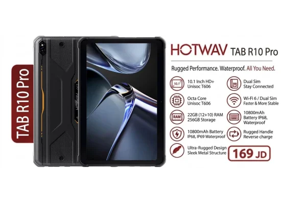 تابلت متين HOTWAV R10 Pro 10.1 إنش HD+ أندرويد 14، Unisoc T606، رام 8GB+12GB، 256GB، بطارية 10800mAh، برتقالي - Image 2