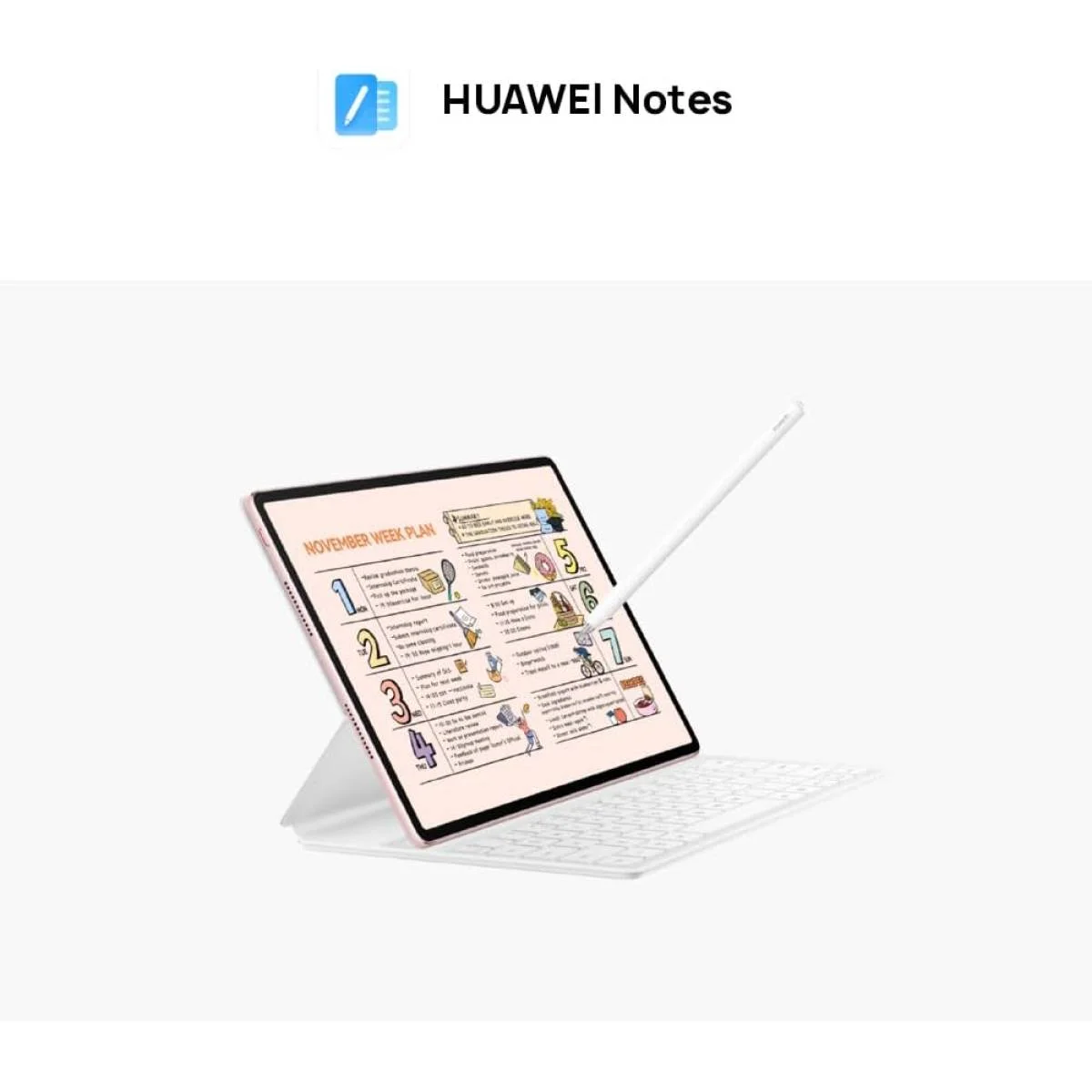 جهاز لوحي HUAWEI MatePad 12 X 12 إنش PaperMatte بسعة 12GB/256GB مع Glide Keyboard - أبيض - Thumbnail 7