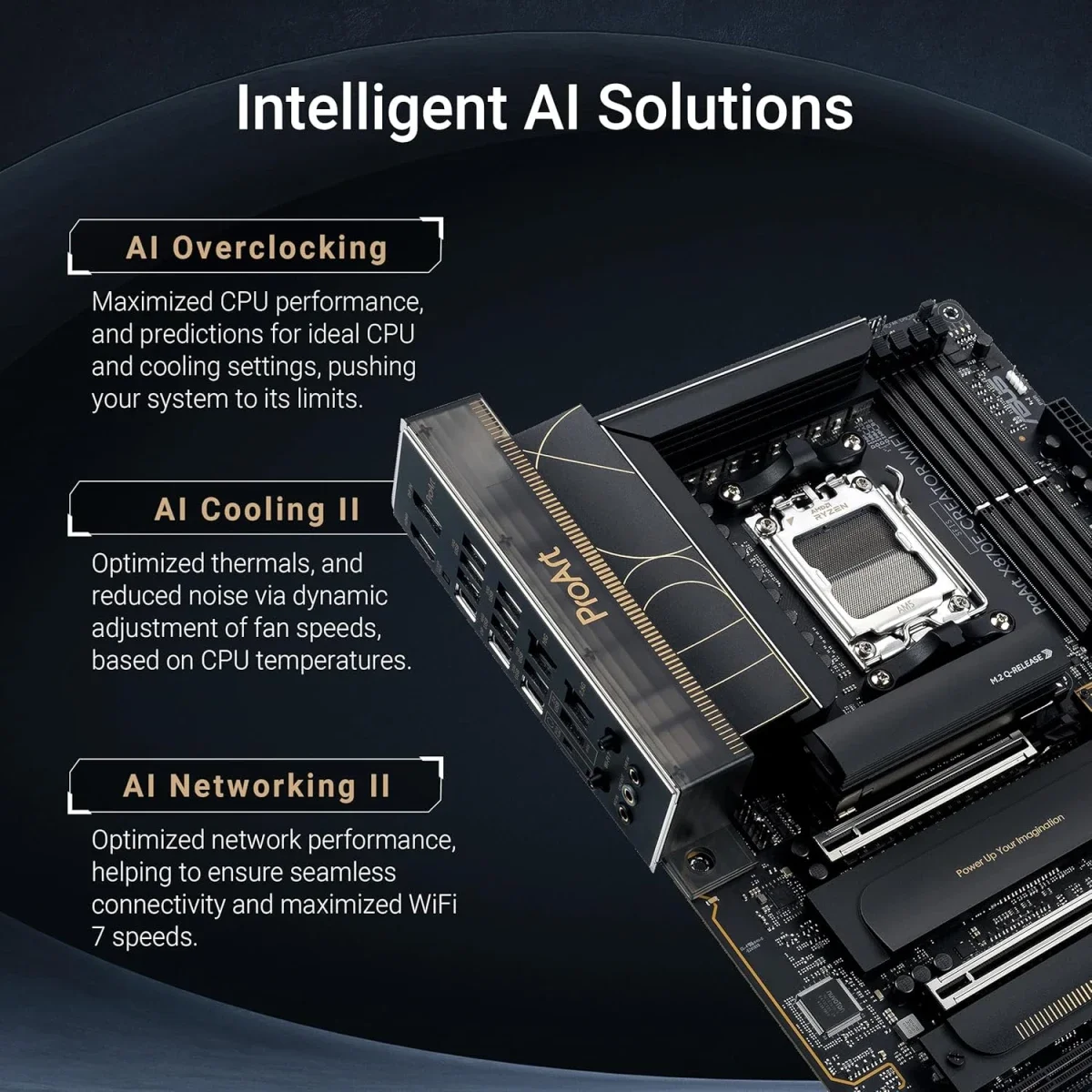 Asus ProArt X870E-Creator WiFi AM5 ATX Motherboard with DDR5, 4x M.2, PCIe 5.0 and Bluetooth 5.4 - Image 2