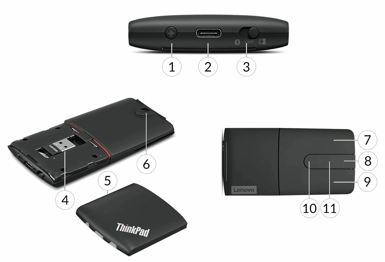 ماوس عرض Lenovo ThinkPad X1 Presenter لاسلكي Bluetooth 5.0 مع مؤشر ليزر - Thumbnail 9