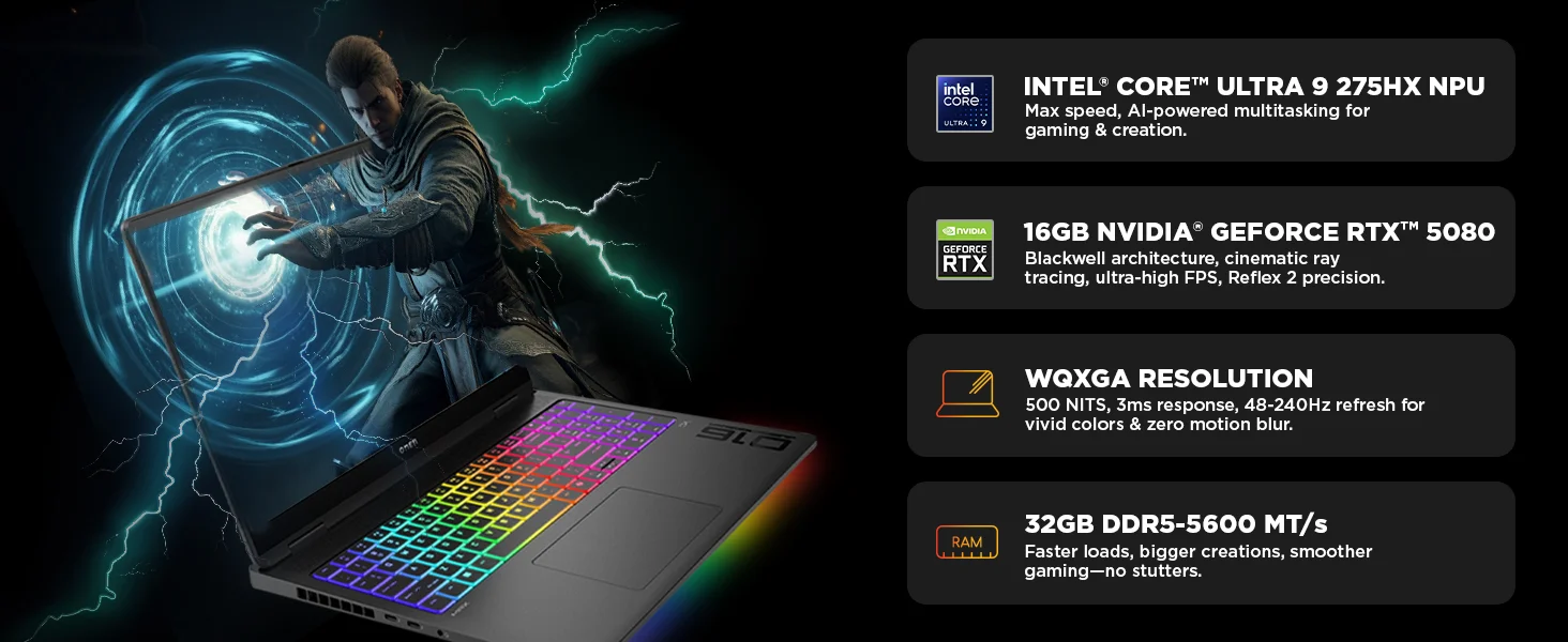 HP OMEN MAX 16-am0032ne Gaming Laptop, Core i7-14650HX, RTX 5050 8GB, 16GB RAM, 512GB SSD, 16-inch FHD+ IPS 165Hz - Thumbnail 13