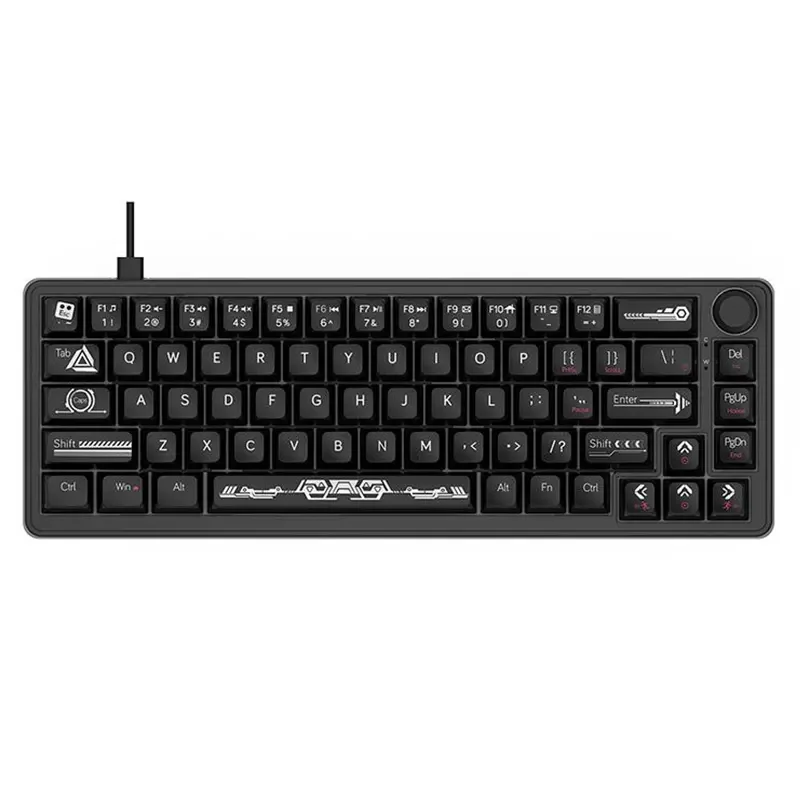 AJAZZ AK690 Wired Mechanical Gaming Keyboard – Maillard MC Switch, RGB DIY, Half-Transparent Black