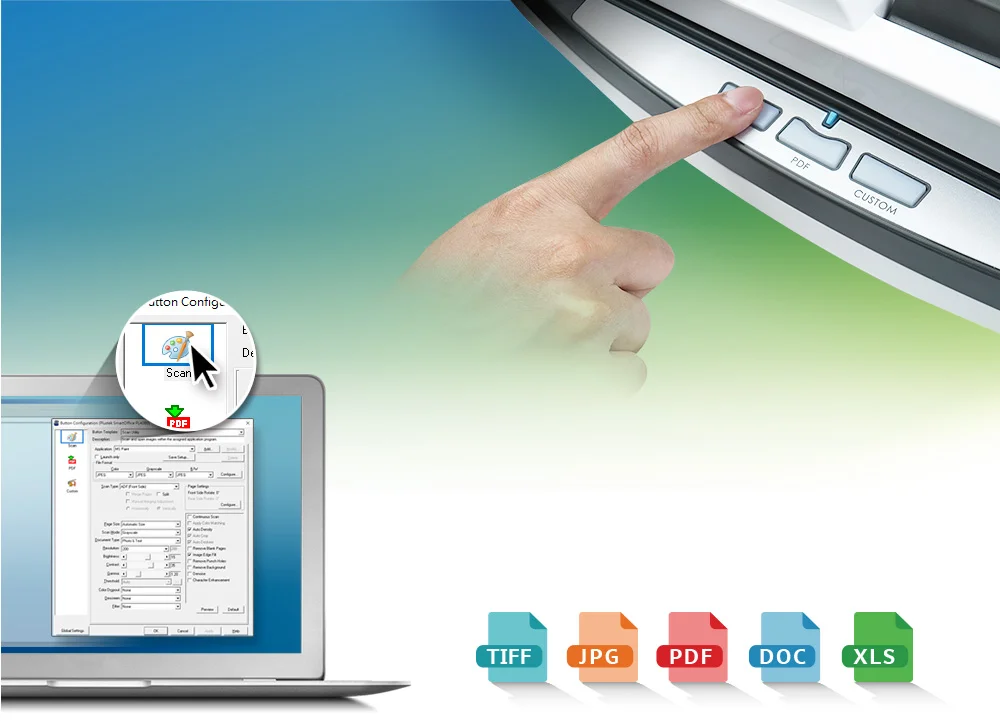 ماسح مستندات Plustek SmartOffice PL3060 عالي السرعة مسطح وبوحدة تغذية تلقائية - Image 7