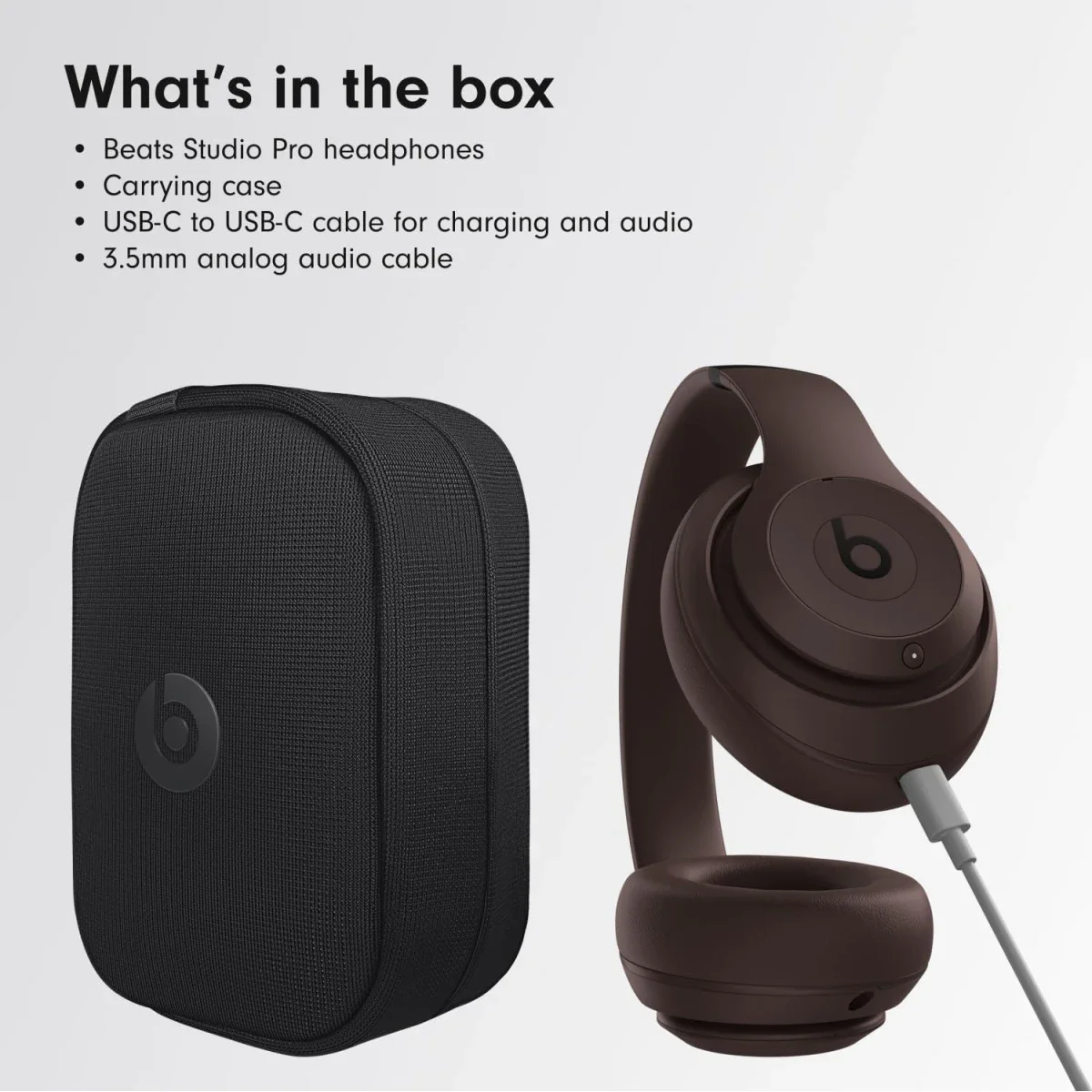 سماعات رأس Beats Studio Pro لاسلكية فوق الأذن مع إلغاء الضوضاء النشط وصوت USB-C بدون فقدان وبطارية حتى 40 ساعة - بني داكن - Thumbnail 3