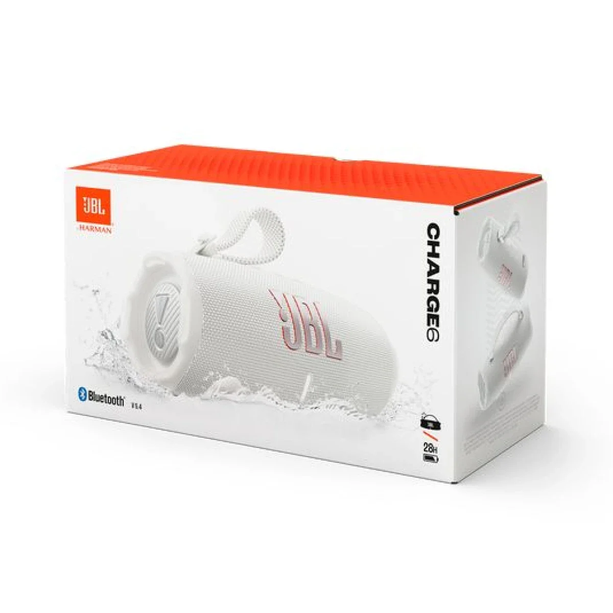 JBL Charge 6 Portable Bluetooth Speaker White - Thumbnail 5