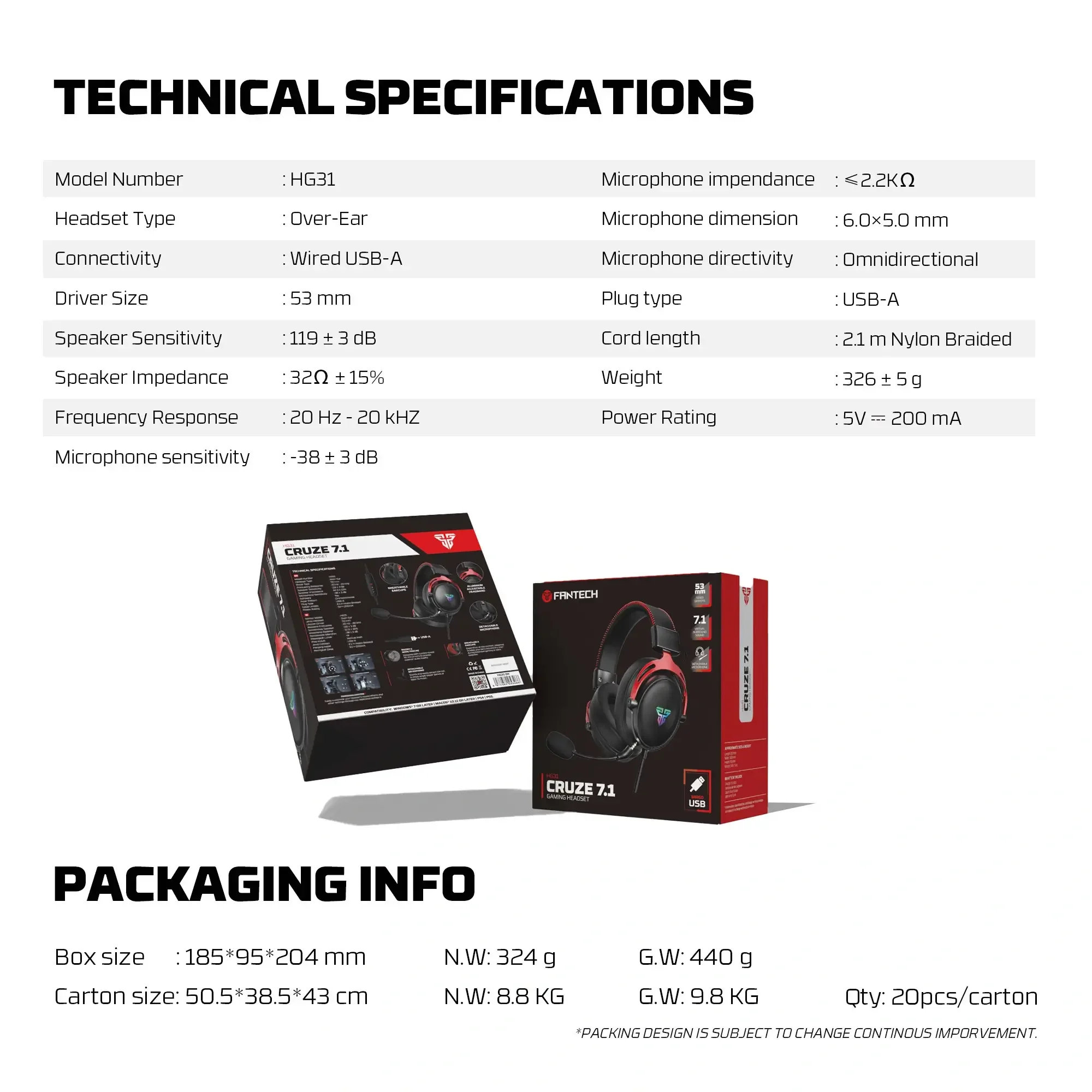 سماعة رأس للألعاب Fantech HG31 Cruze بصوت محيطي 7.1 - سماعة رائعة - Image 5