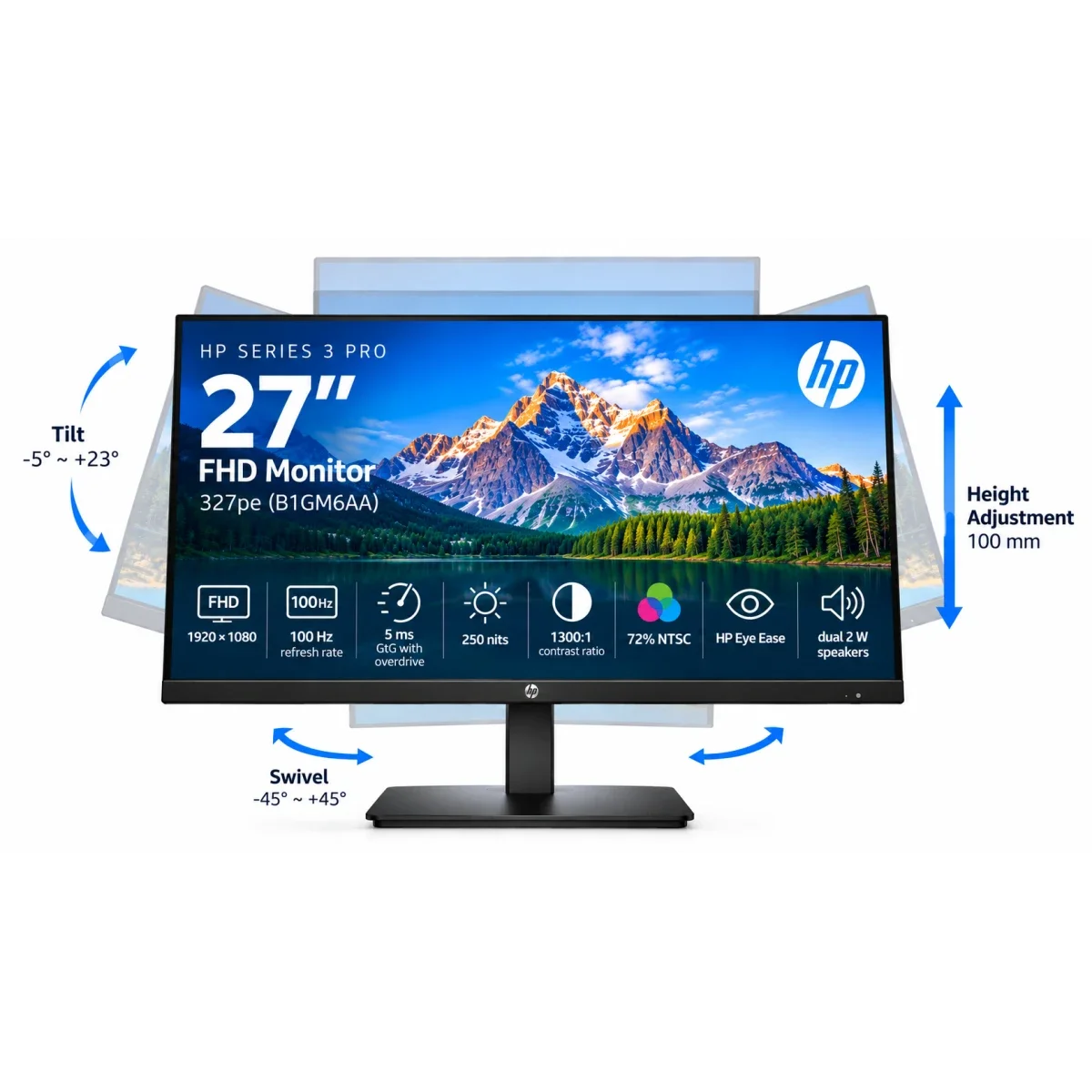 HP 327pe 27-inch IPS Full HD 100Hz Professional Monitor - Image 2