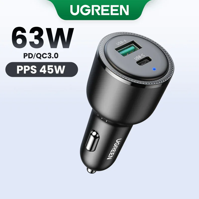 Ugreen 90645 63W USB-C Car Charger with 45W PPS and 18W QC - Image 3