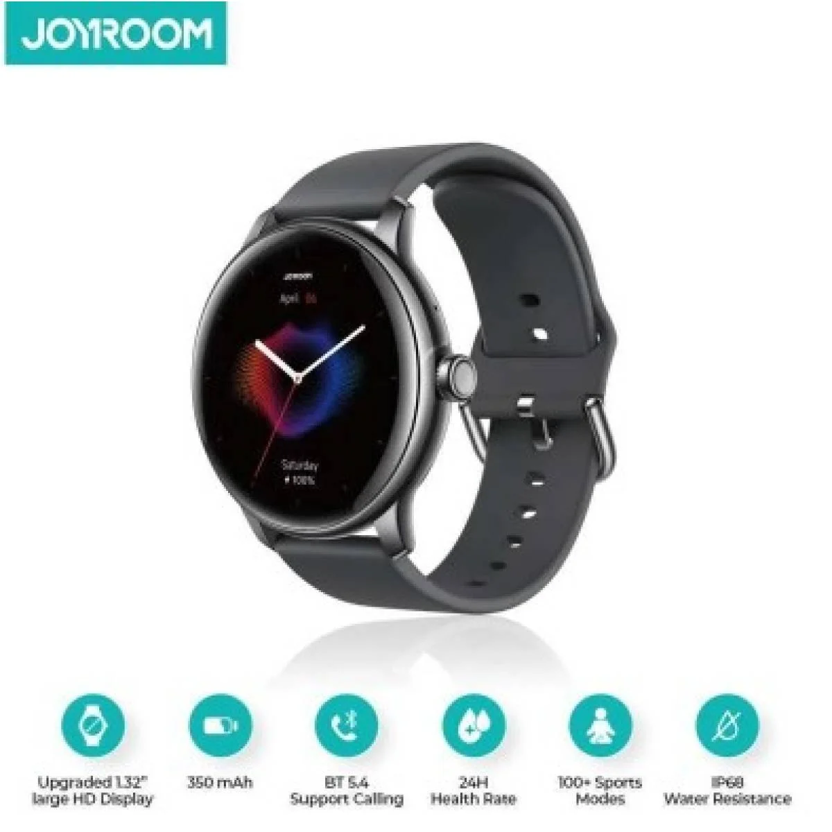 JOYROOM JR-FC1 Pro Smartwatch with Bluetooth Calling, Black - Thumbnail 2