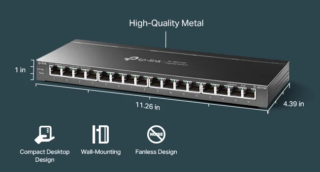 TP-LINK TL-SG116P 16-Port Gigabit PoE+ Switch with 120W Budget - Image 16