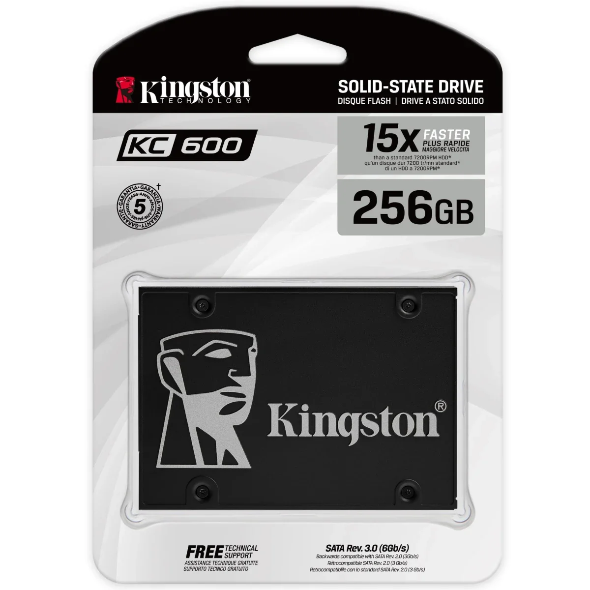 Kingston KC600 256GB SATA III 2.5-Inch Solid State Drive SSD - Image 1