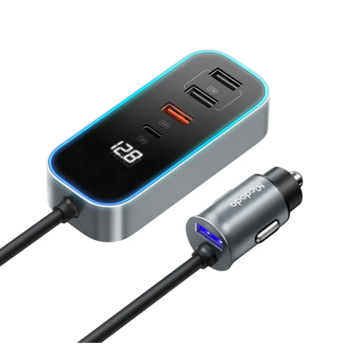 Mcdodo CC-1900 107W 4-Port USB & Type-C Car Charger with Digital Display