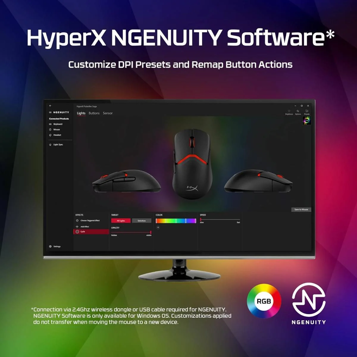 HyperX Pulsefire Saga Lightweight Gaming Mouse with 26K Sensor - Black - Image 6