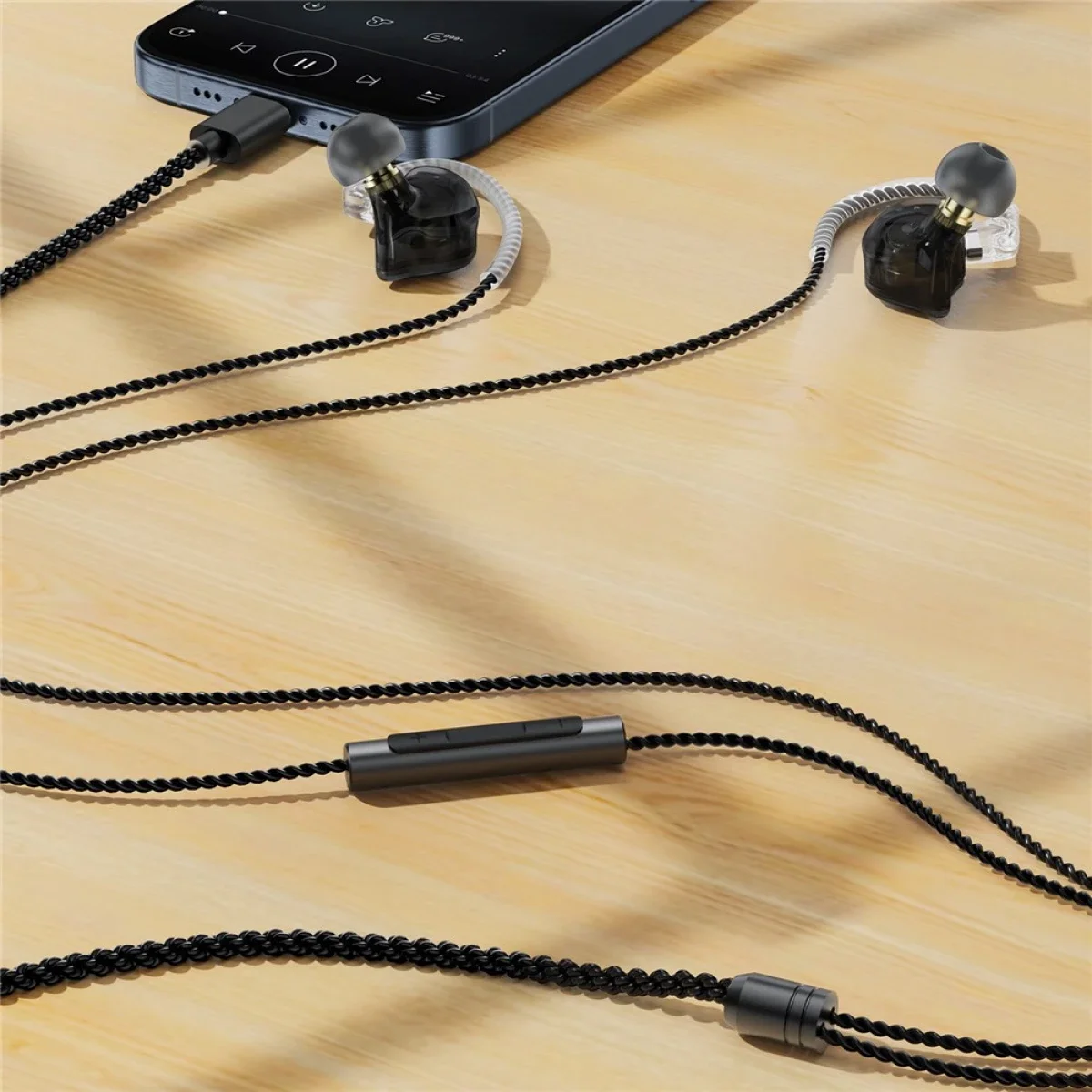 ACEFAST L11 USB-C HiFi Wired Earphones with Detachable Cable and Microphone - Black - Image 6