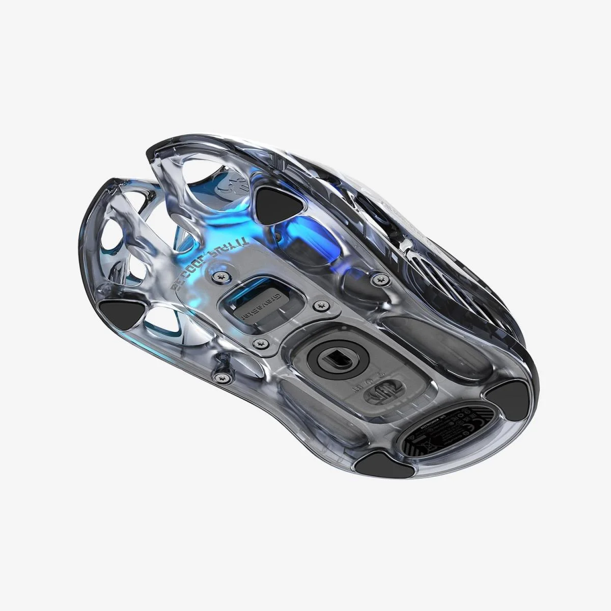 ماوس ألعاب لاسلكي GravaStar Mercury M2 بدقة 26000 DPI ومستشعر PAW3395DM شفاف أسود - Image 3