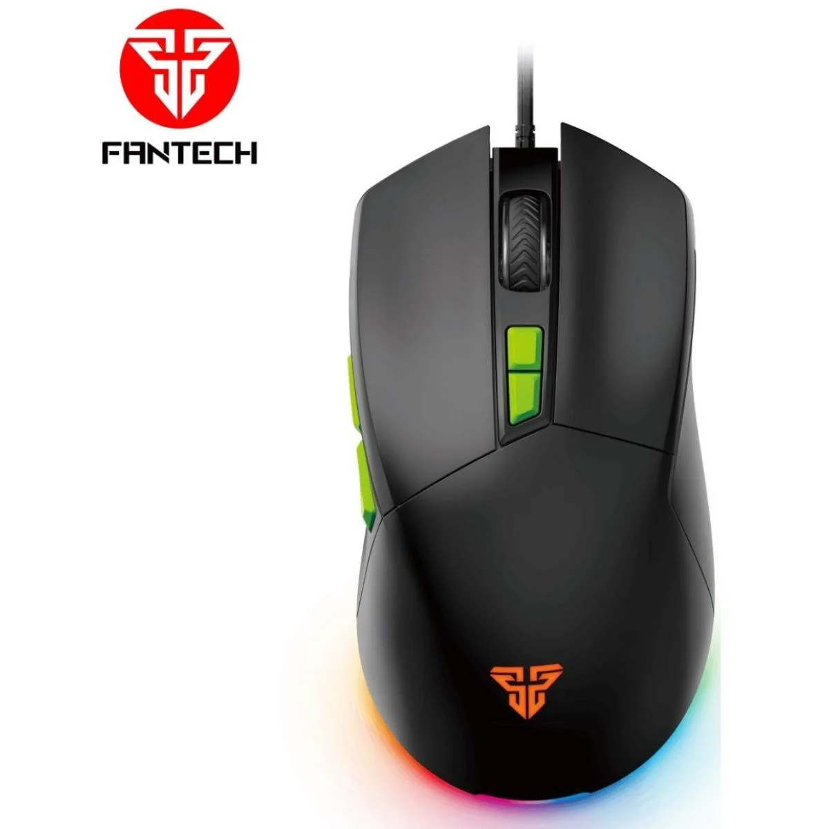 Fantech RGB Wired Gaming Mouse, 7200 DPI, 7 Programmable Buttons - Phantom II VX6 Black