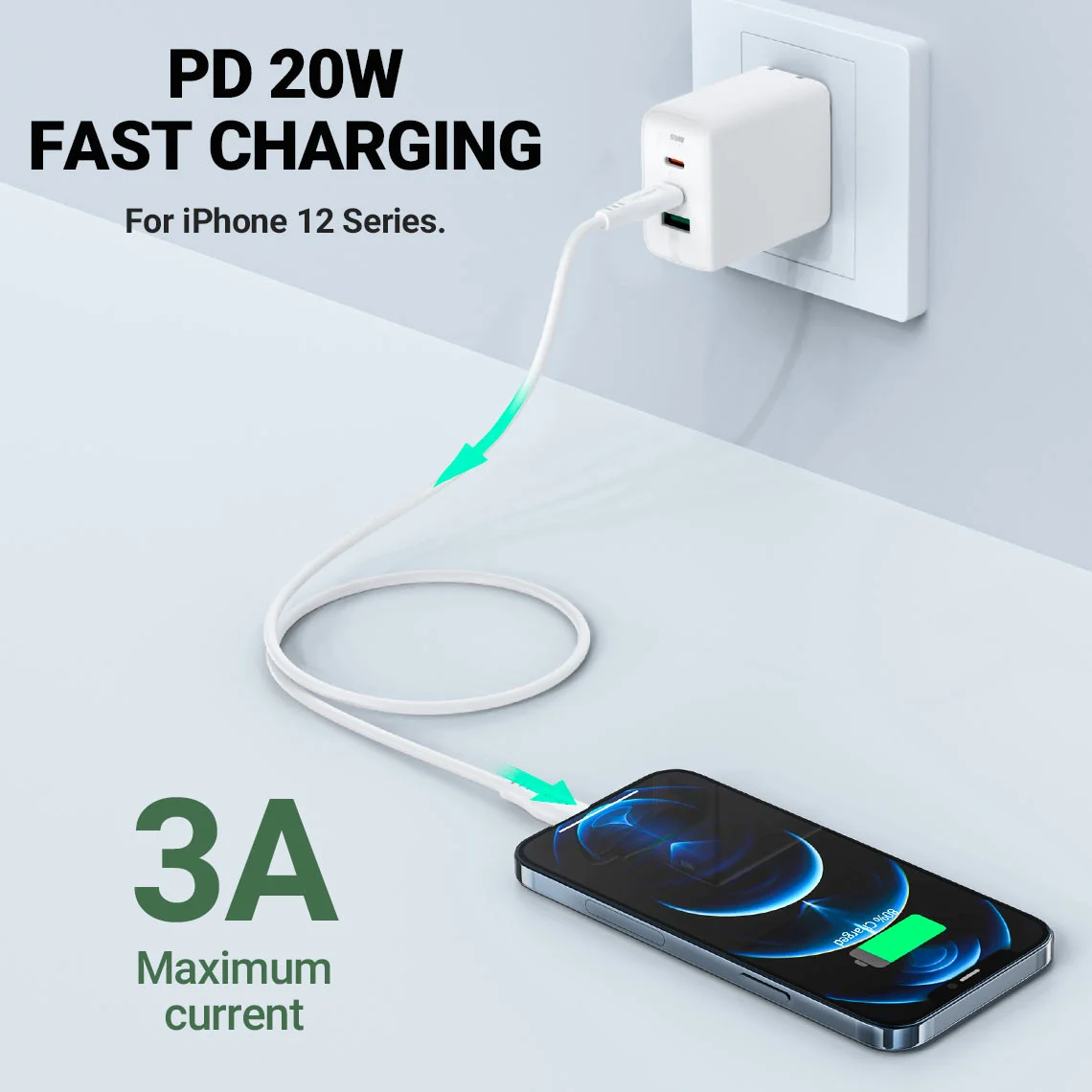 كابل شحن ونقل بيانات USB-C إلى Lightning ACEFAST C3-01 بطول 1.2 متر أبيض - Thumbnail 9