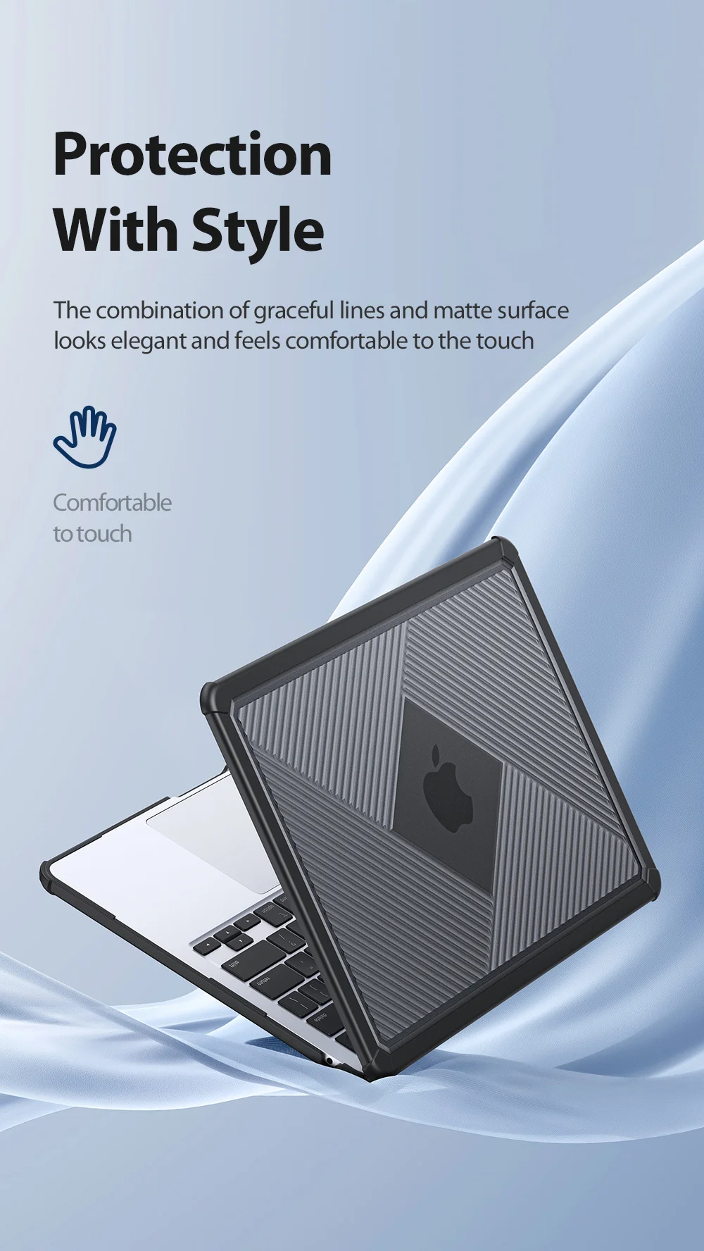غطاء حماية صلب DUX DUCIS LCGH Series لجهاز Apple MacBook Air مقاس 13.6 إنش (2022/2024) باللون الأسود - Image 14