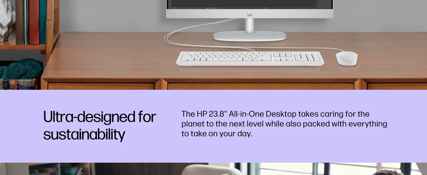 كمبيوتر الكل في واحد HP 24-cr2032ne PC شاشة 24 إنش IPS Full HD بمعالج Intel Core Ultra 5 225U لون White - Image 11