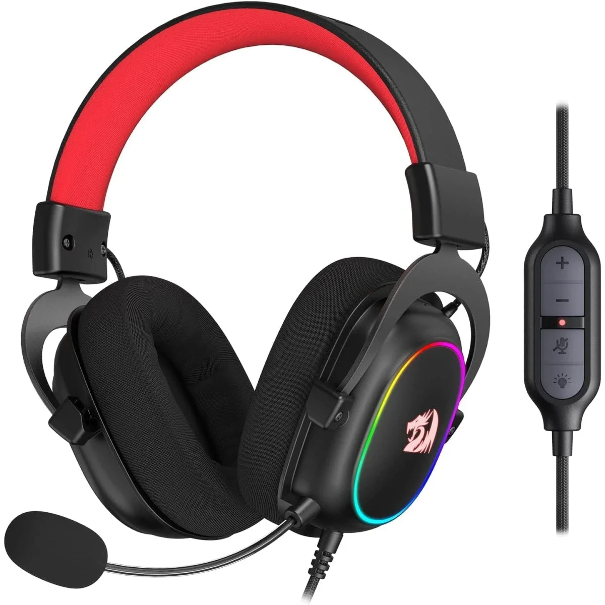 Redragon H510 Zeus-X RGB Gaming Headset with 7.1 Surround Sound and 53mm Drivers - Black