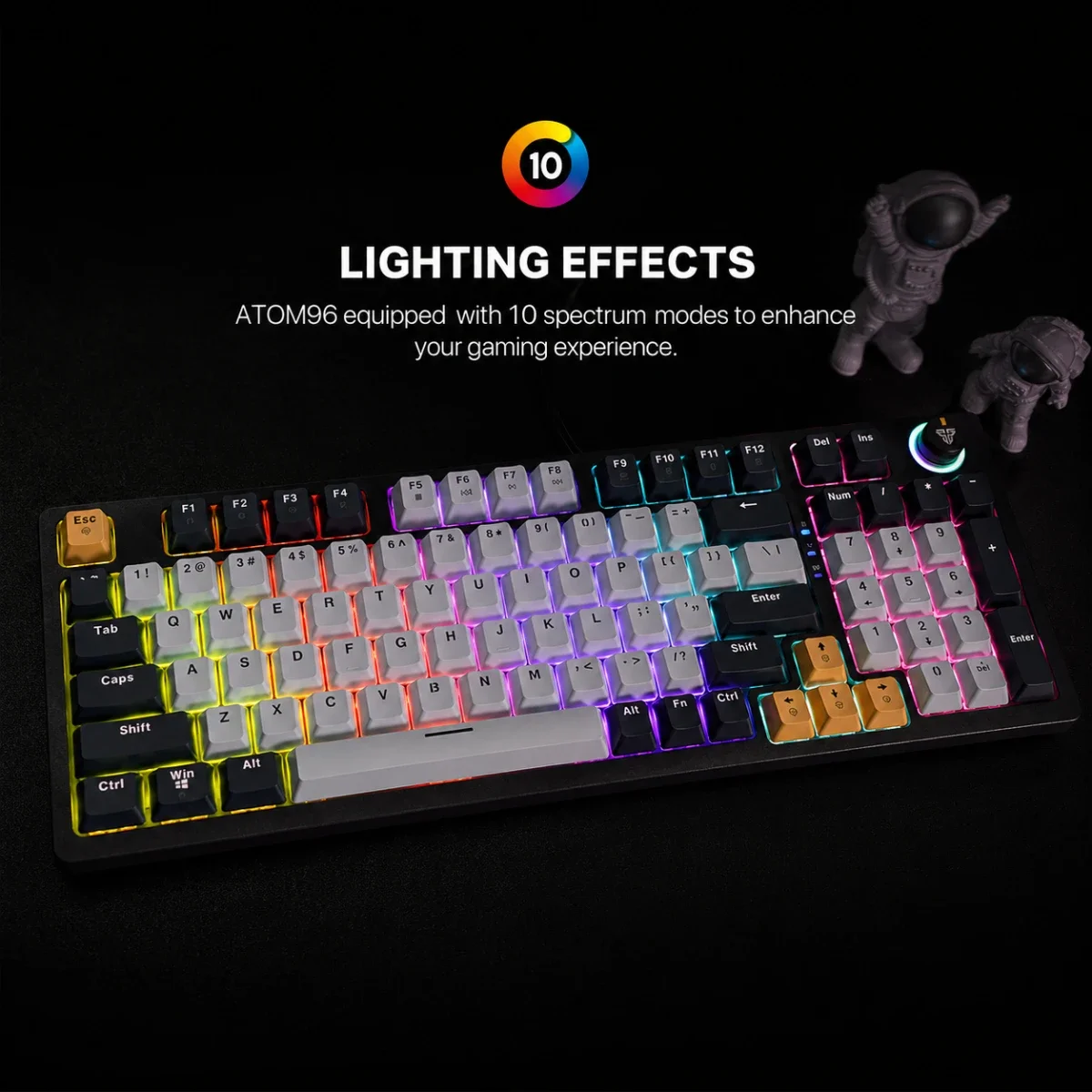 Fantech ATOM96 MK890V2 MIZU 96-Key Wired Mechanical Gaming Keyboard SkyBlue / Navy with Taro Switches - Image 2