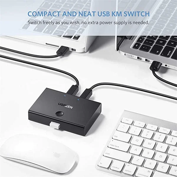 سويتش مشاركة USB Ugreen 30345 بتقنية USB 2.0 مدخلين ومخرج واحد KM - Image 2