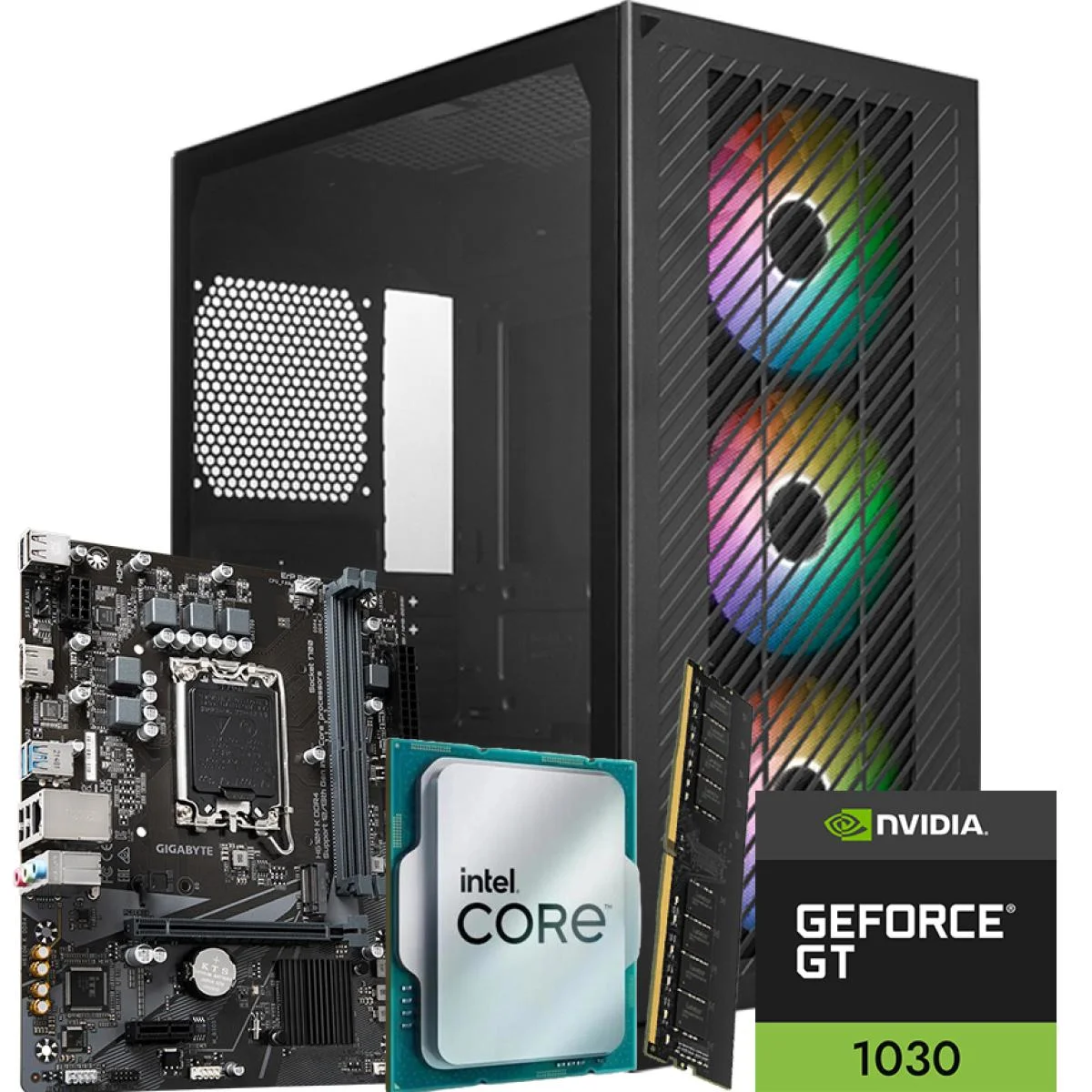 Intel Core i5-12400F Gaming PC with GeForce GT 1030 2GB, 8GB RAM & 240GB SSD