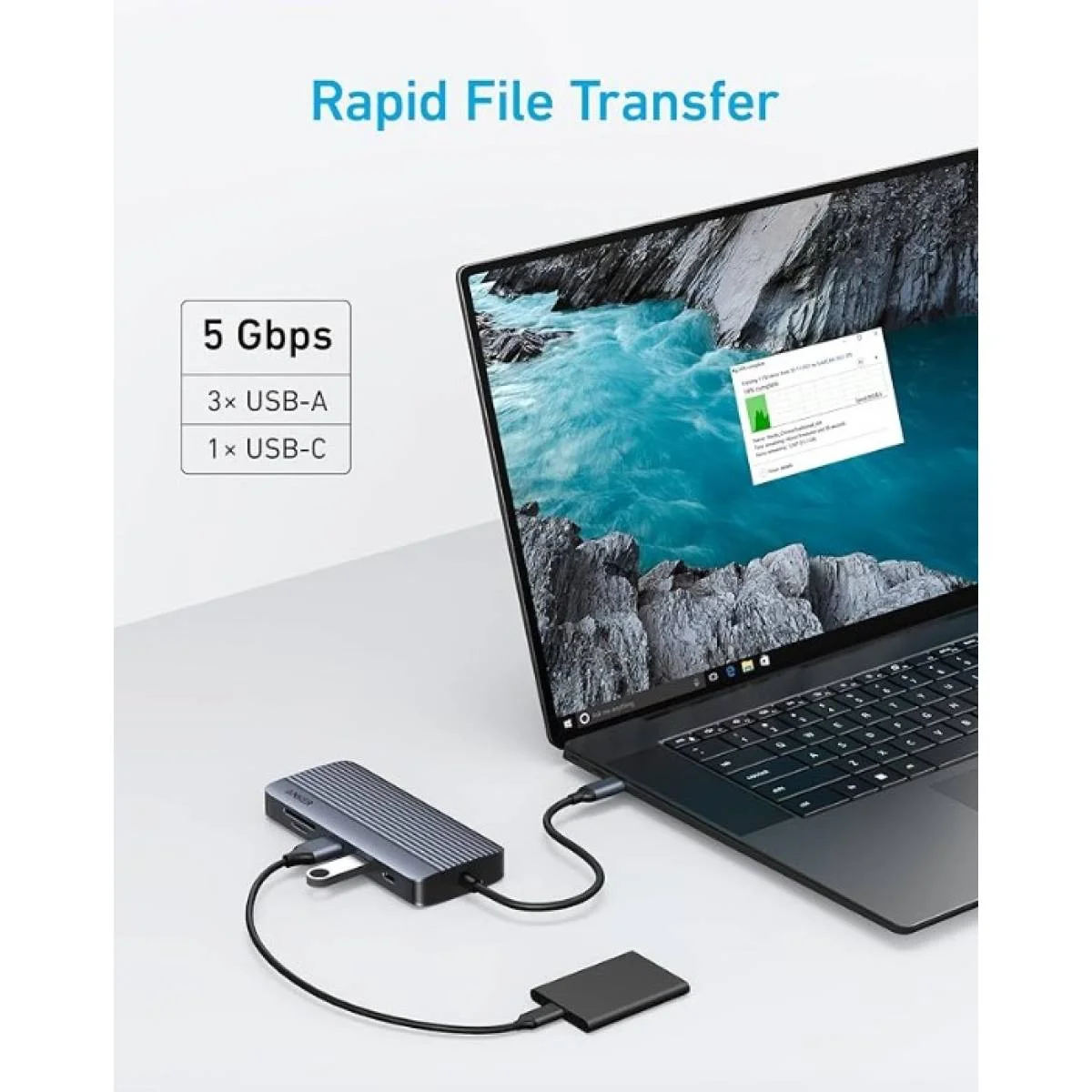 موزع USB-C Anker 10 في 1 بشاشتين مع HDMI 4K وVGA وإيثرنت وPD 100W - Thumbnail 2