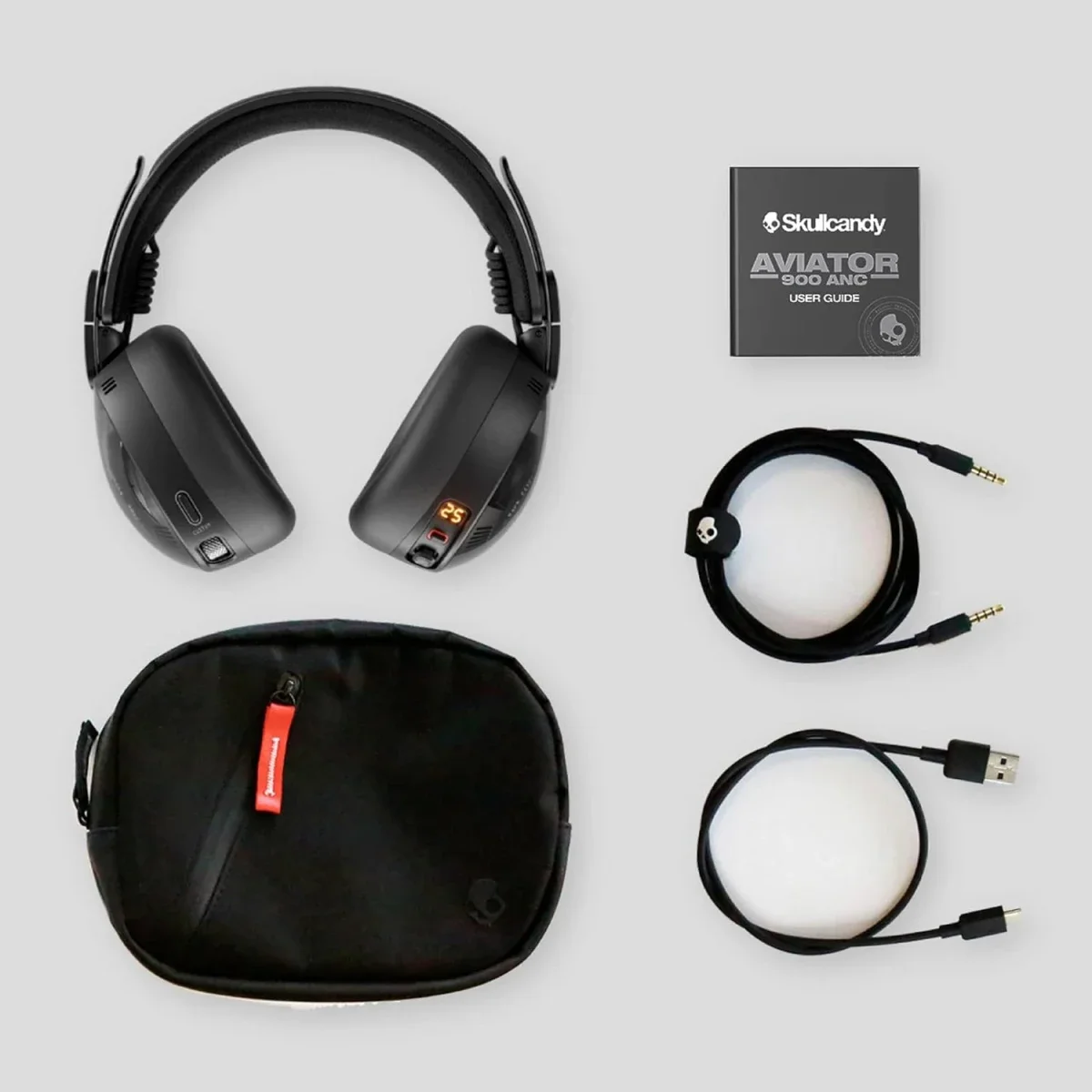 سماعات رأس Skullcandy Aviator 900 ANC لاسلكية فوق الأذن بتقنية Bluetooth، أسود حقيقي - Thumbnail 8