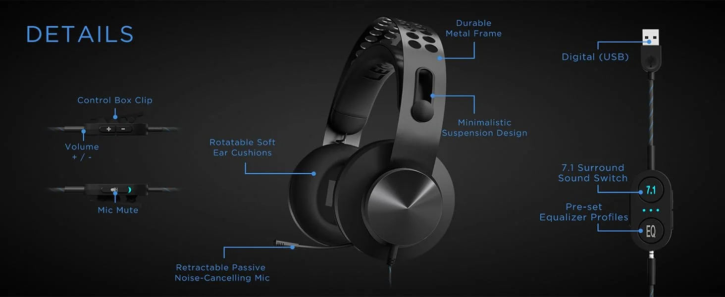 Lenovo Legion H500 Pro 7.1 Surround Sound Gaming Headset GXD0T69864 Black - Image 16