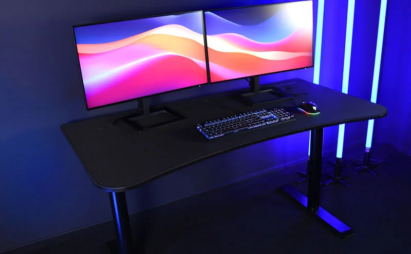 Arozzi Arena Medium Curved Gaming Desk with Washable Microfiber Mouse Pad, 140 cm, Pure Black - Image 9
