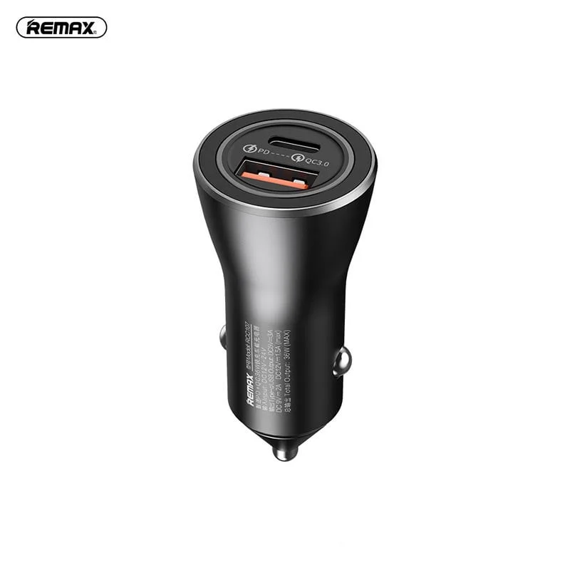 شاحن سيارة Remax RCC-107 بقدرة 36W وشحن سريع PD+QC، USB + Type-C