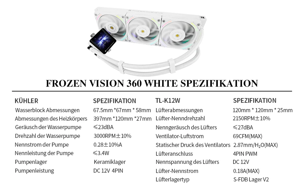 Thermalright Frozen Vision 360 White Liquid CPU Cooler with 2.88 Inch IPS LCD - Image 14