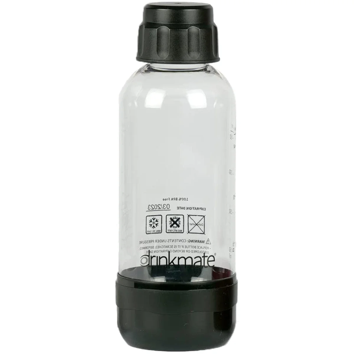 DrinkMate 1.0L Carbonating Bottles with Caps, Black, 1 Pack