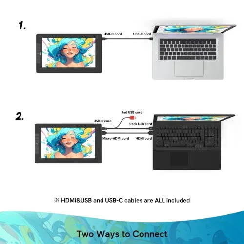 شاشة رسم VEIKK 11.6 إنش FHD IPS بقلم بدون بطارية Studio VK1200 V2 - Image 7