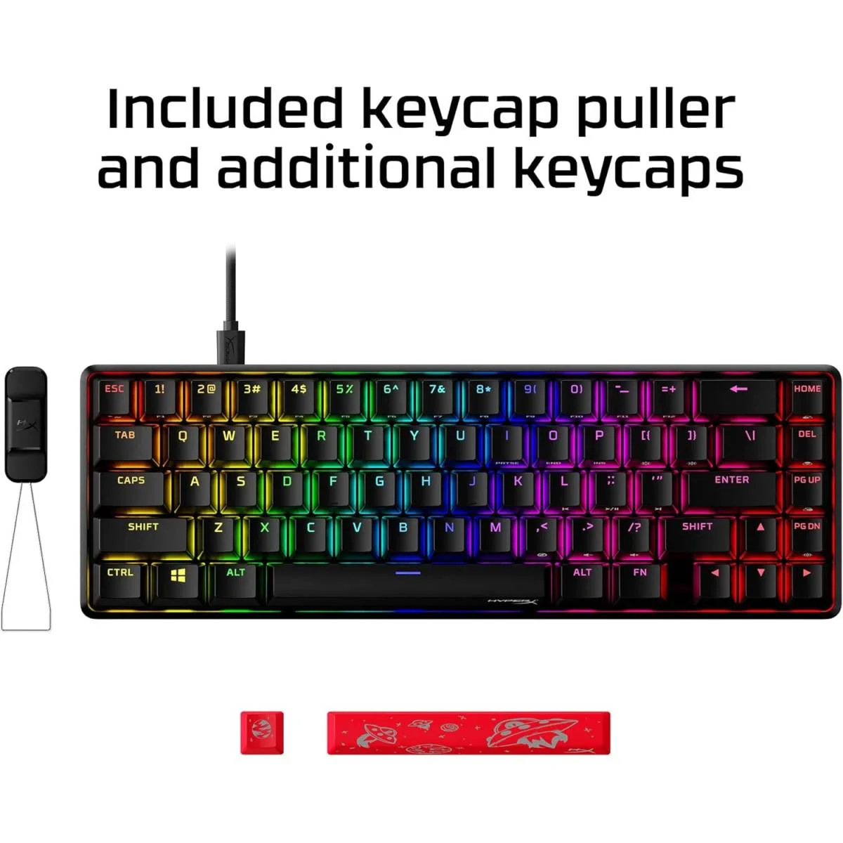 كيبورد ألعاب HyperX Alloy Origins 65 ميكانيكي 65% سويتشات Red خطية RGB أسود - Image 5