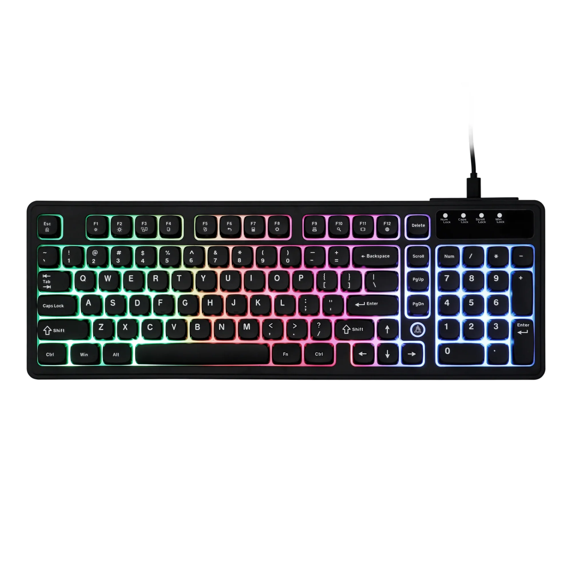 AJAZZ AF98 Wired Gaming Keyboard – Black, Mixed Lighting - Thumbnail 9