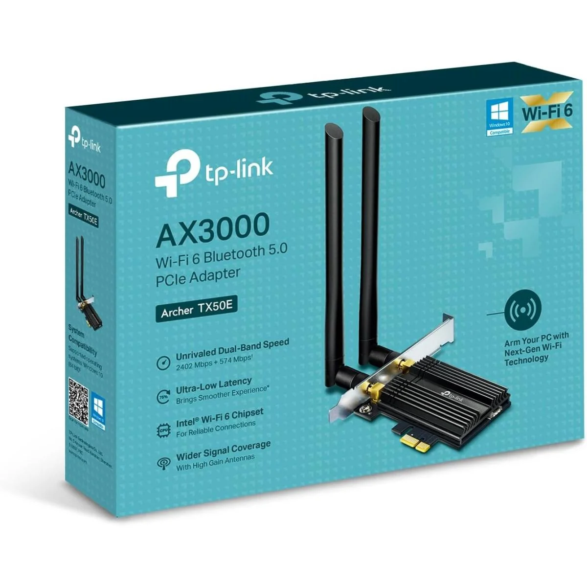 محول PCIe TP-LINK Archer TX50E AX3000 واي فاي 6 وBluetooth 5.0