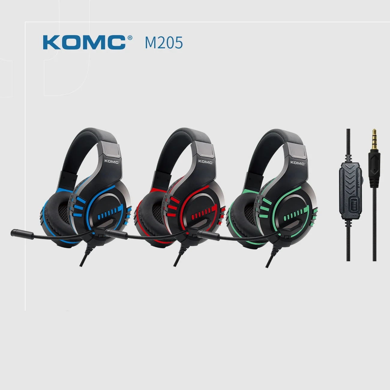 سماعة ألعاب KOMC M205 بإضاءة وقطر 40 مم وكيبل مجدول 1.5 متر لجهاز PS4 وNintendo Switch وXbox والكمبيوتر - Thumbnail 2