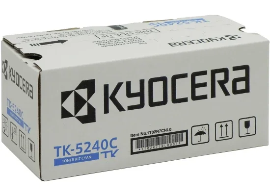 تونر Kyocera TK-5240C أصلي سماوي لطابعة ECOSYS M5526، 3000 صفحة - Image 2