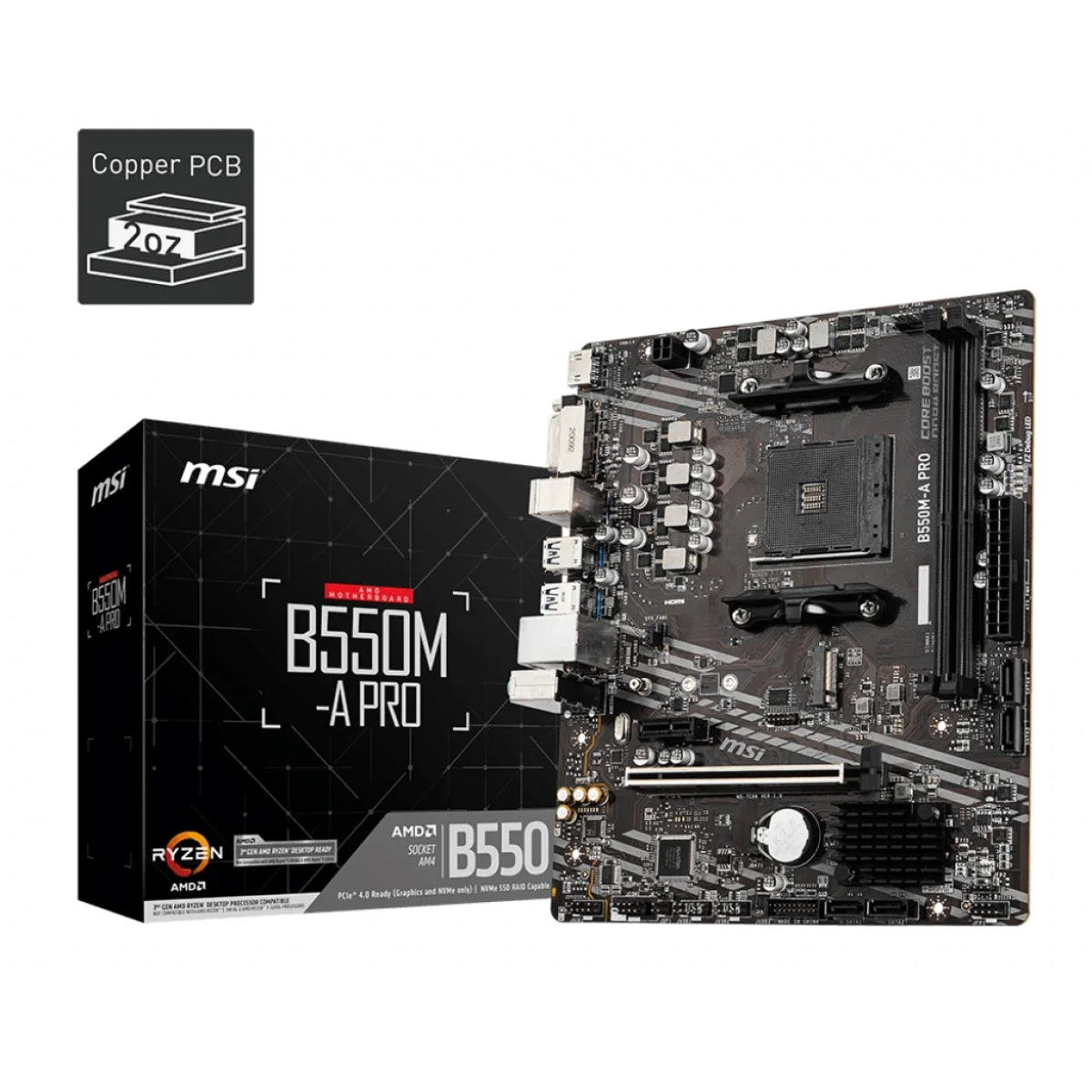 MSI B550M-A PRO Micro-ATX Motherboard AMD B550 AM4 DDR4 PCIe 4.0