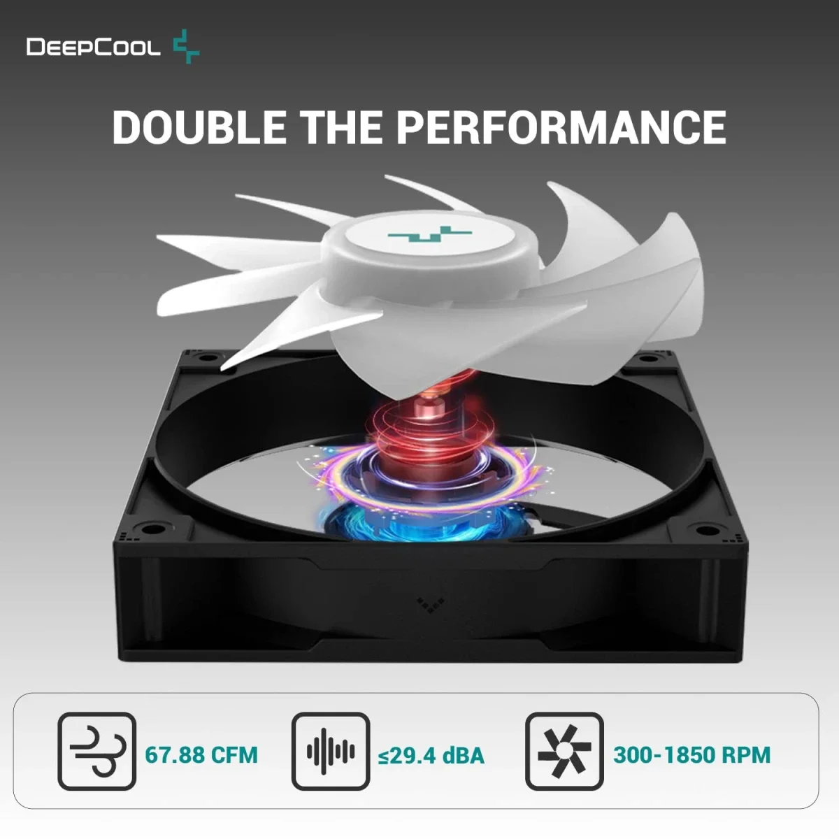 مبرد معالج هوائي DeepCool GAMMAXX أسود ببرجين وإضاءة ARGB، قدرة 260 واط و6 أنابيب نحاسية ومروحة PWM قياس 120 مم AG620 BK ARGB - Image 4