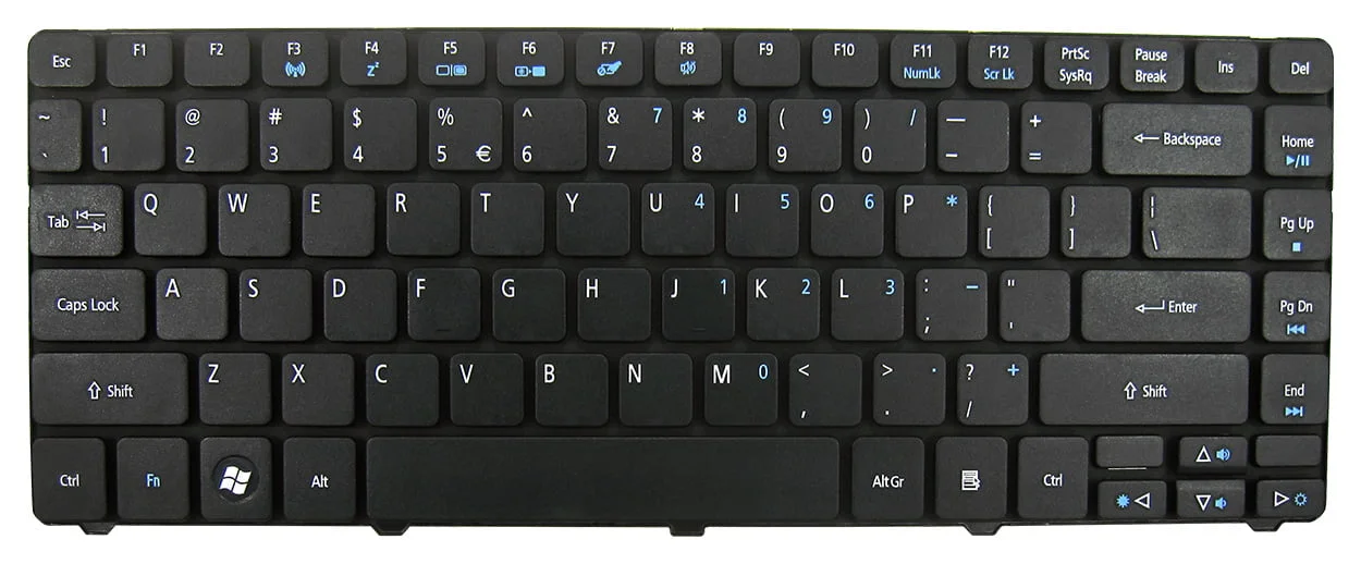 كيبورد لابتوب بديل لأجهزة Acer 3410، 3810، 3820، 4736، 4738، 4740 بتخطيط إنجليزي وعربي - Image 2
