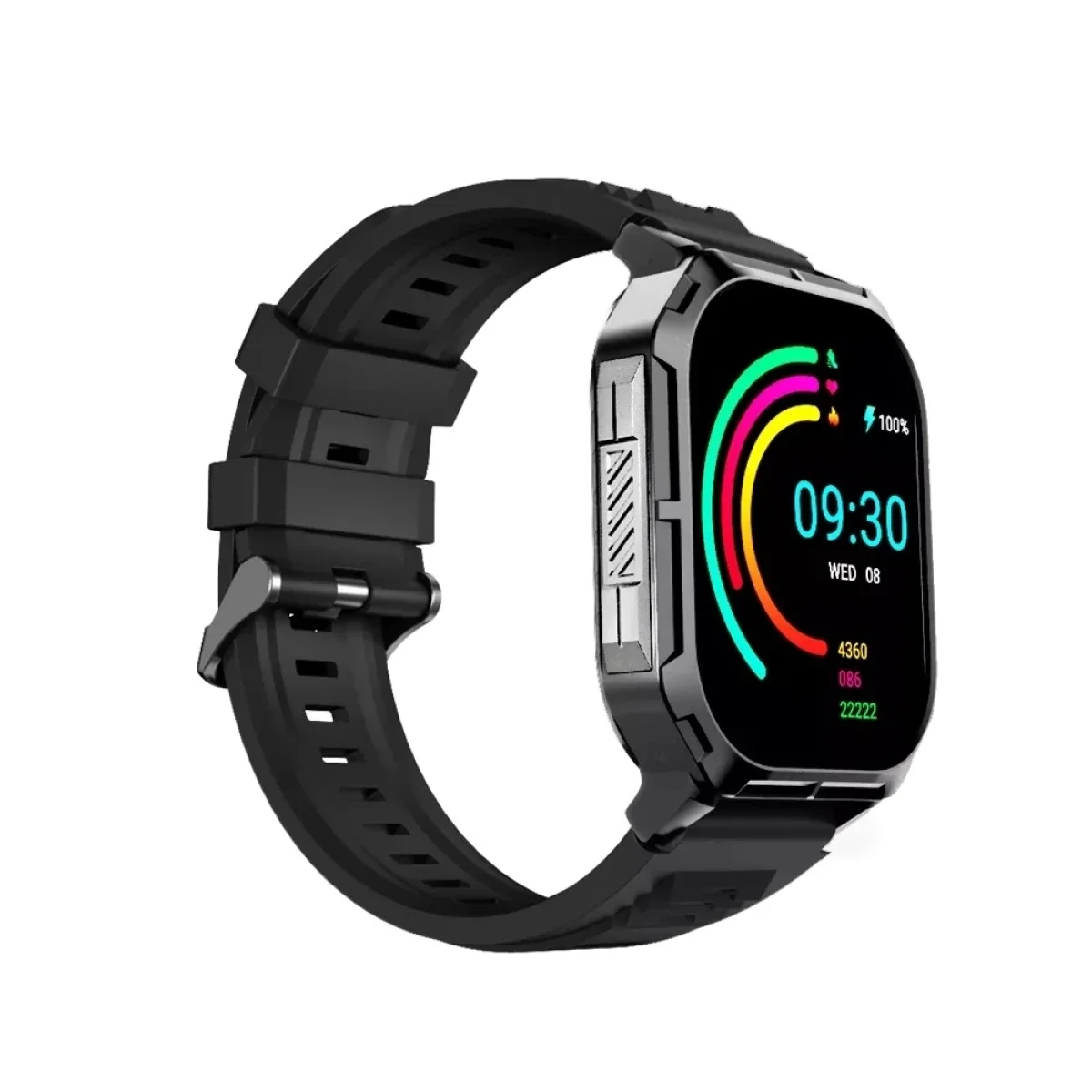 ساعة ذكية HiFuture FutureFit Ultra 3 للمكالمات عبر Bluetooth بشاشة IPS قياس 2.0 إنش - أسود - Thumbnail 3