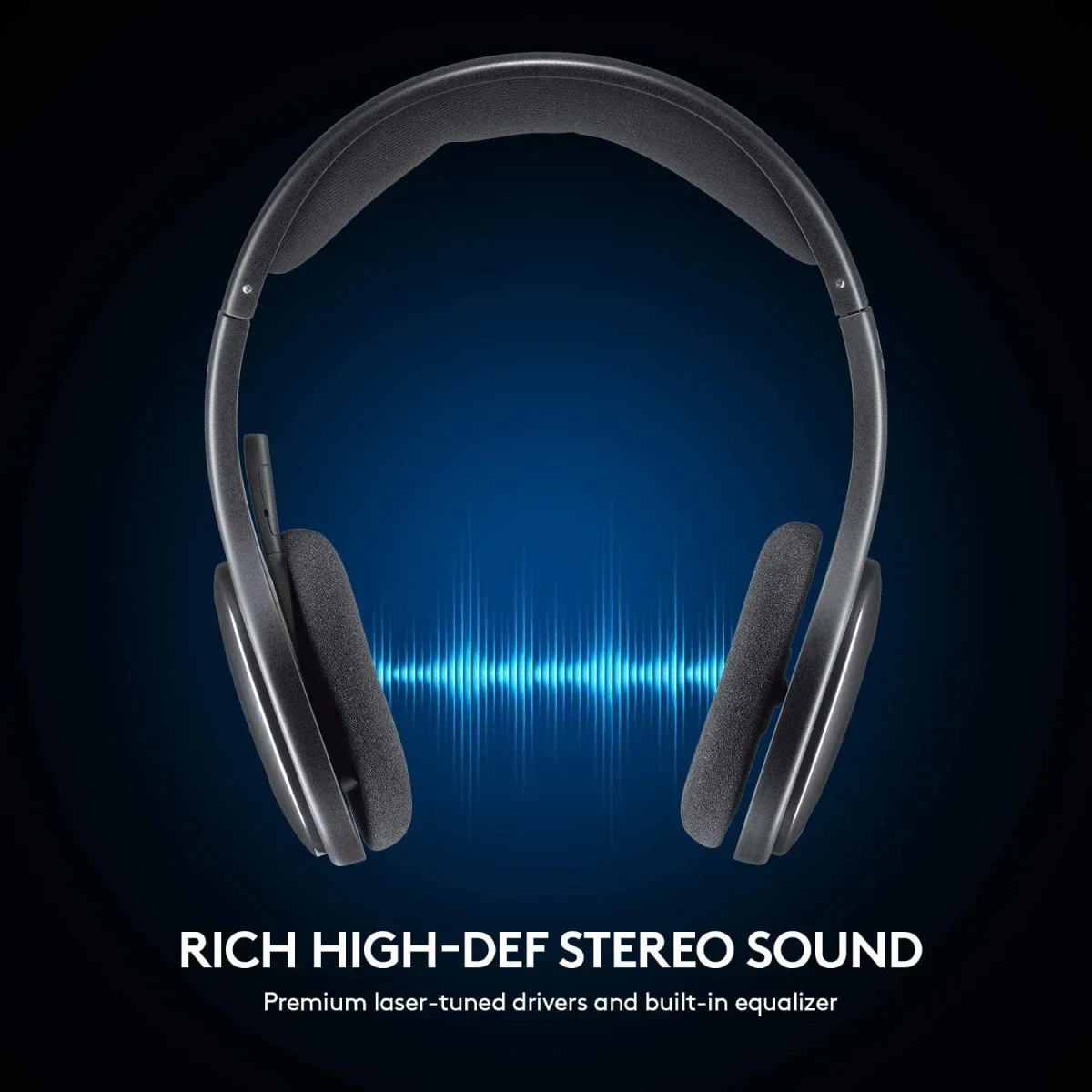 سماعة رأس لاسلكية Logitech H800 بتقنية Bluetooth مع ميكروفون عازل للضوضاء، أسود - Thumbnail 3
