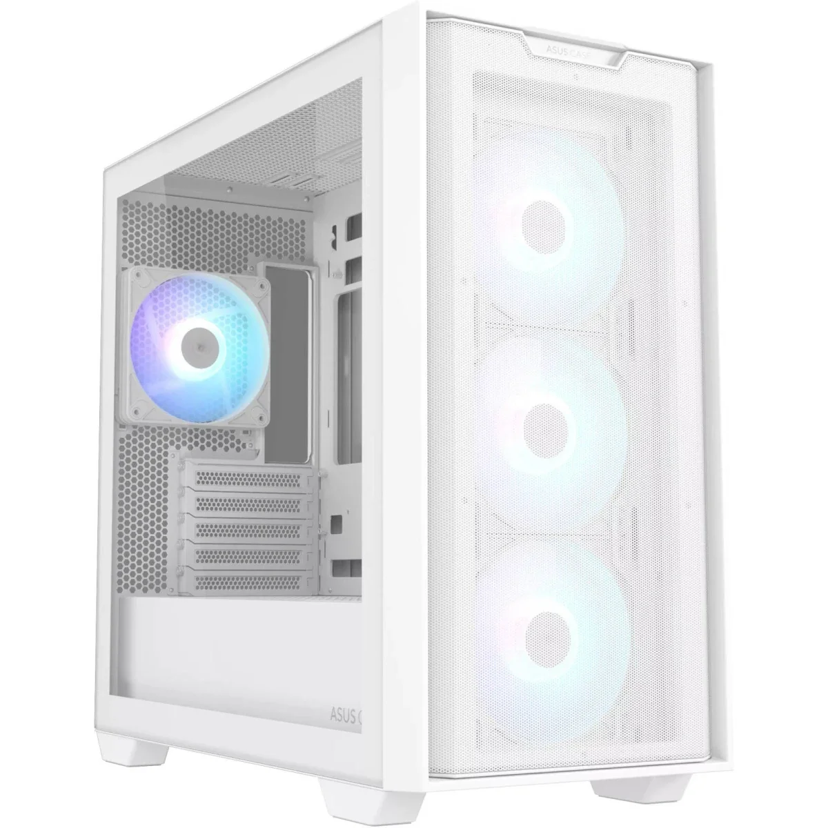 Asus A21 Plus Mini-Tower PC Case with 360mm Radiator Support and 4 ARGB Fans - White