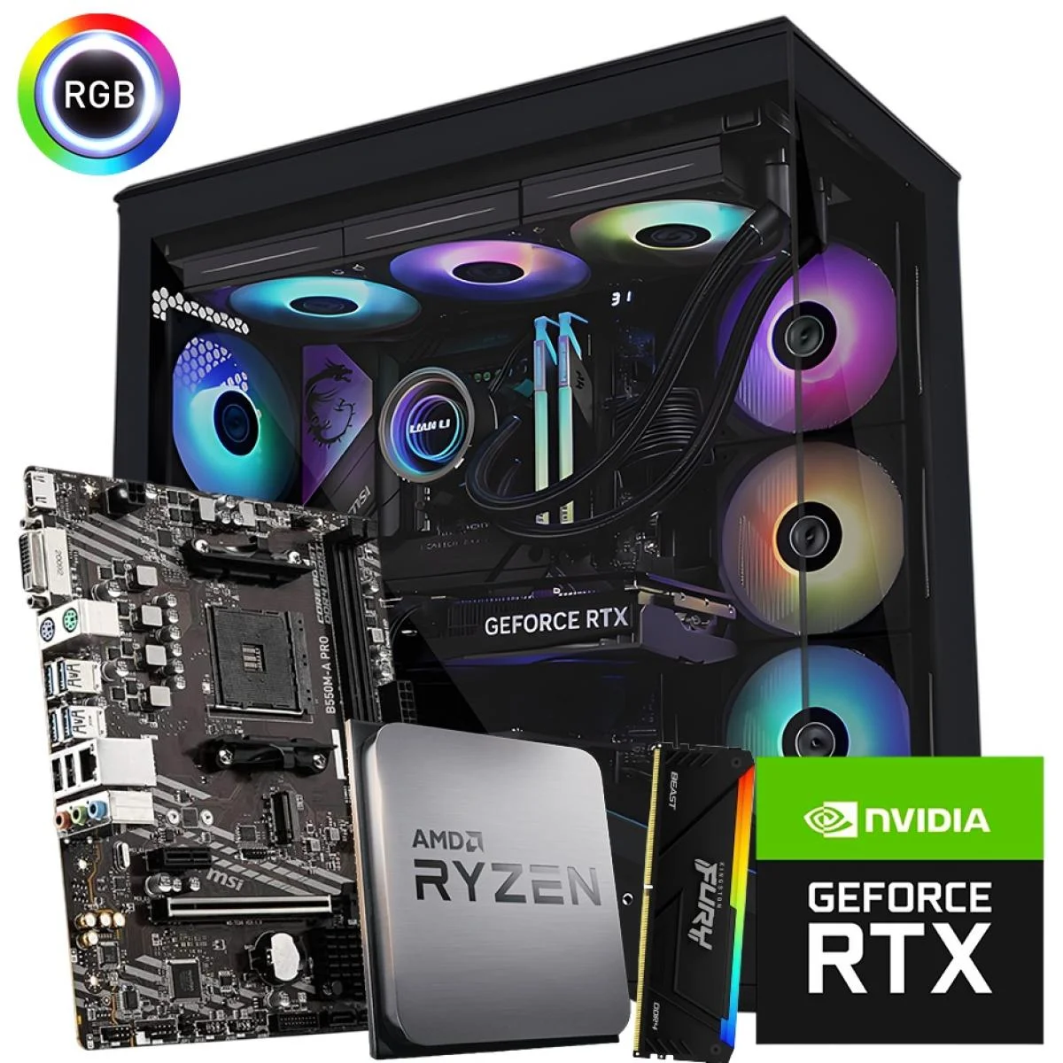AMD Ryzen 5 5500X3D RTX 5060 Gaming PC Build, 16GB DDR4 RAM, 512GB M.2 SSD