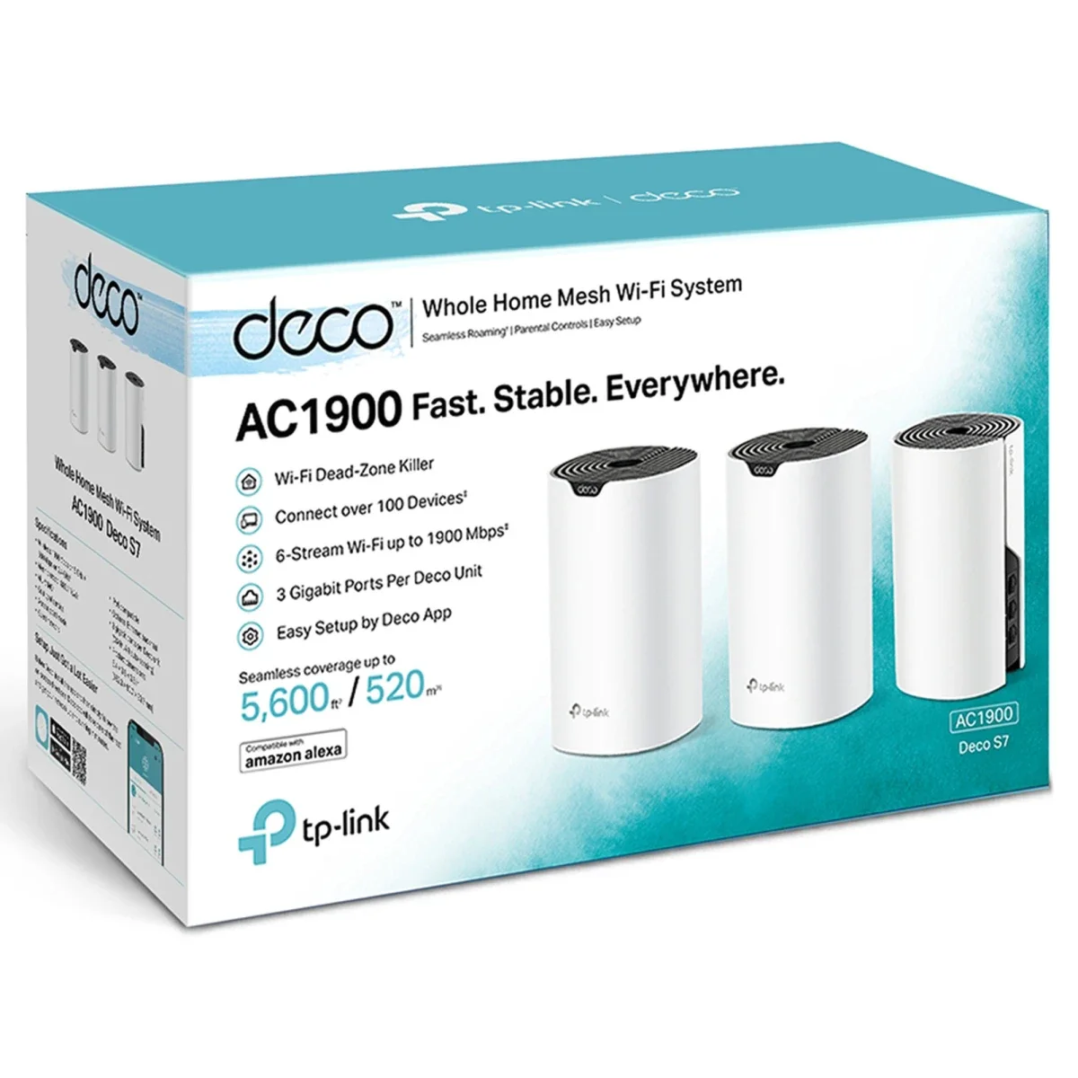 TP-LINK Deco S7 AC1900 Whole Home Mesh Wi-Fi System 3-Pack